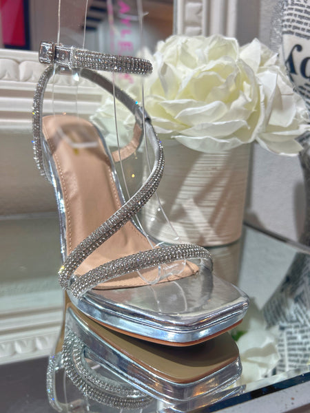 Silver Rhinestone Heels