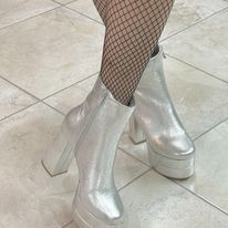 Silver Chunky Boots