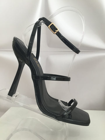 Three Straps Black Heels