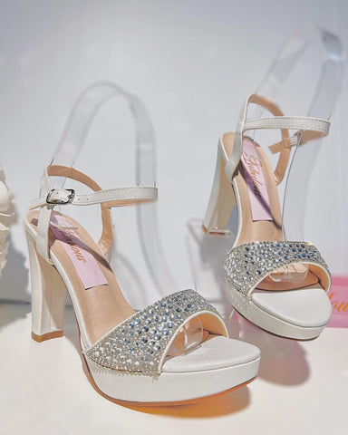 White Shimmer Heels