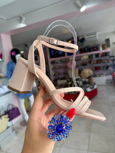 Beige Block Heels
