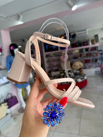 Beige Block Heels