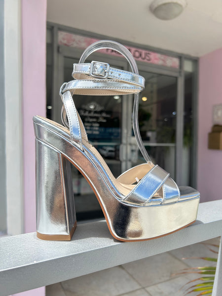 Silver Platform Heels