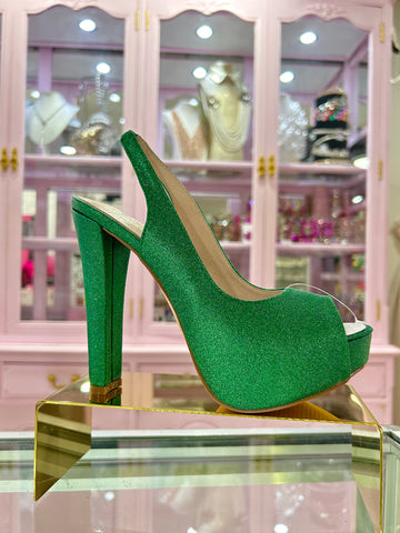 Green Platform Heels