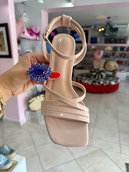 Beige Block Heels