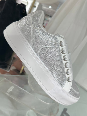 White Rhinestones Sneakers
