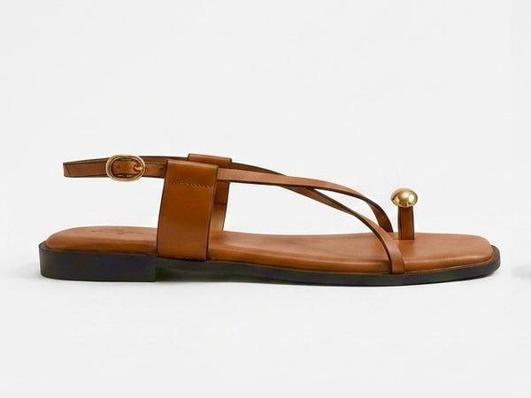 Tan toe ring sandals