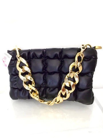 Black Bubble Chain Bag