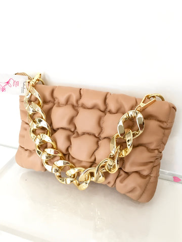 Tan Bubble Chain Bag