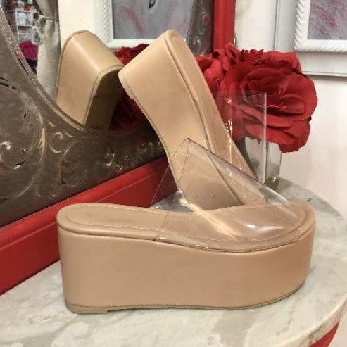 Clear Nude Wedge