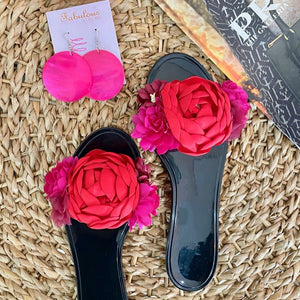 Red Jelly Flower Sandals