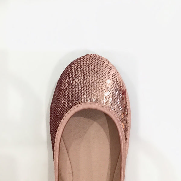 Sparkly Rose Gold Ballerinas