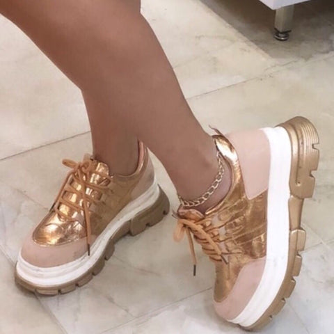 High Fashion Rose Gold Sneakers