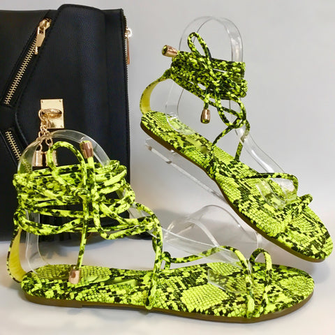 Lime Snake Sandal