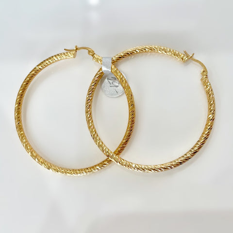 Spiral Golden Hoops