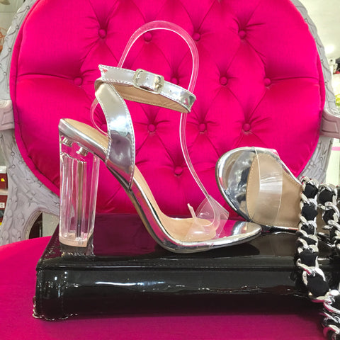 Silver Clear Heels