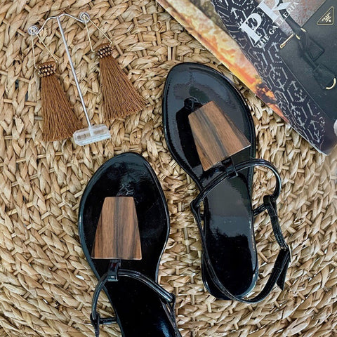 Black Sandals Patent