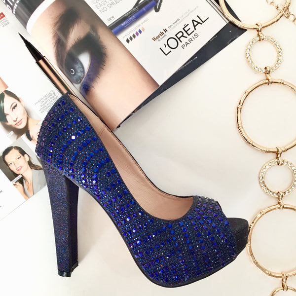 Navy Blue Sparkle Heels