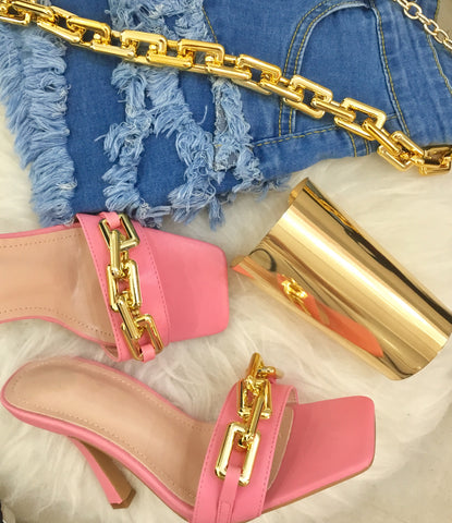 Pink  Chain Sandal