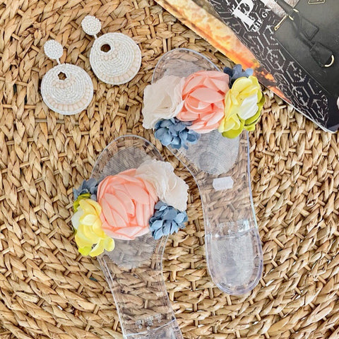 Clear Jelly Flower Sandals