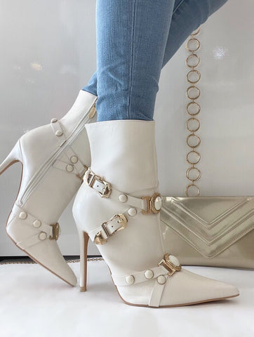 White & Gold boots