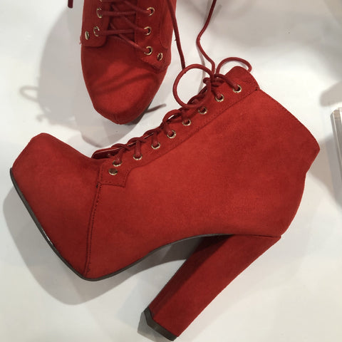 Red Street Style Bootie