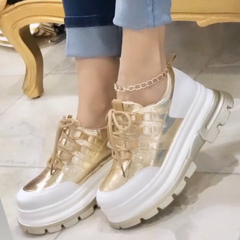 High Fashion Gold Sneakers